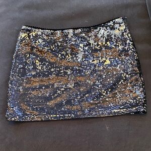 Forever 21 Black and Gold Sequin Mini Skirt